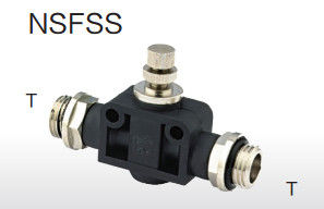 Qualität  Plastic Body Pneumatic Tube Fittings NSFSS Knob Throttle Valve Two Thread Sides Straight Fabrik